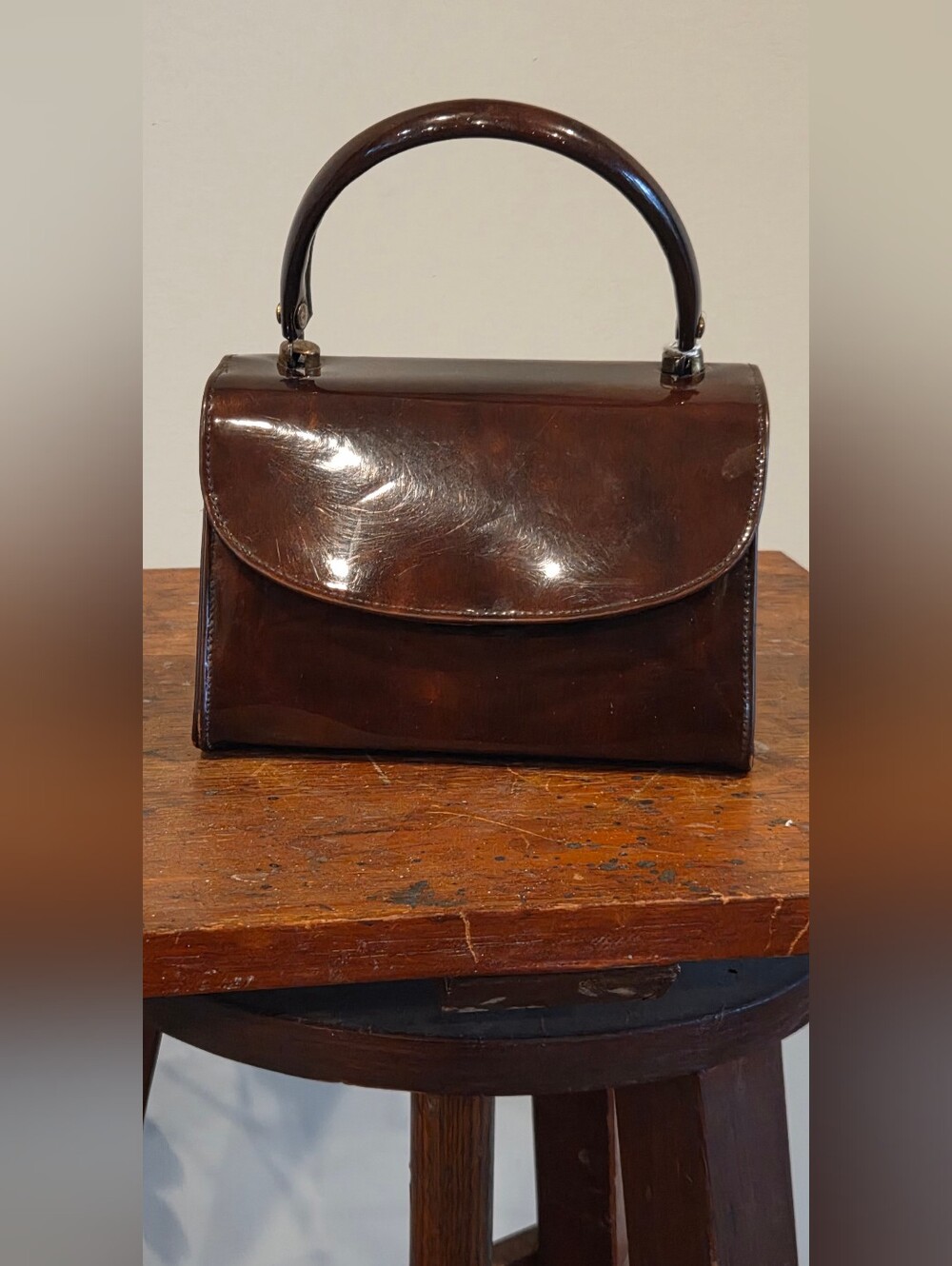 Classic Structured Top-Handle Women's Bag in Dark Brown